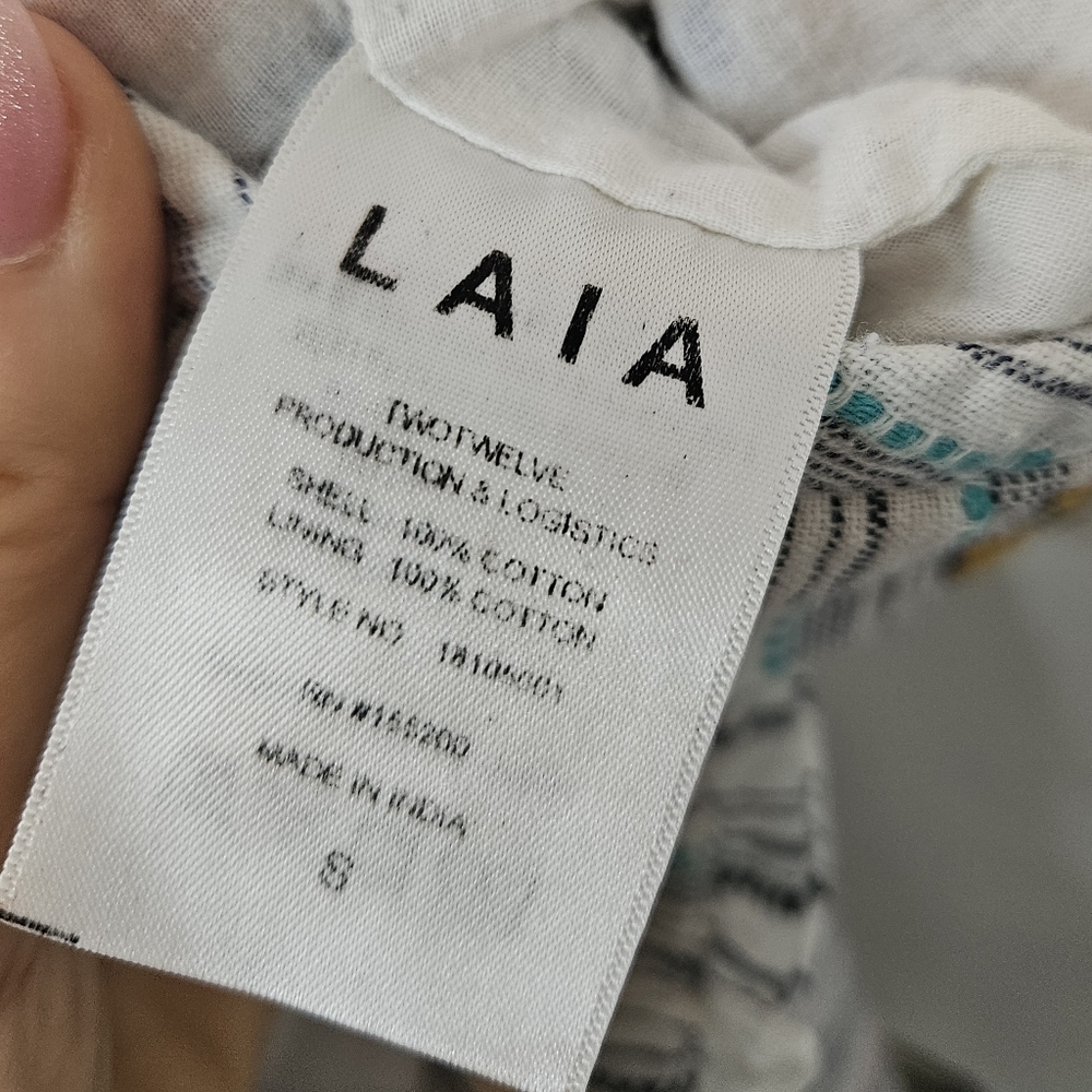 Anthropolgie Laia Caspian Striped Embroidred Lined Cotton Shorts S - Picture 8 of 8